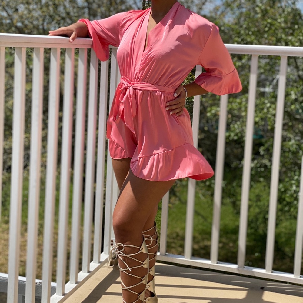 Satin Ruffle Romper - Picture 2 of 3
